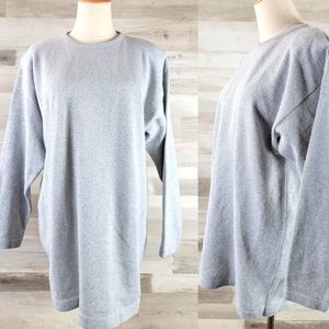 Vintage Norton McNaughton Ice Gray Metallic Knit Crew Kneck Mid Length Sweater